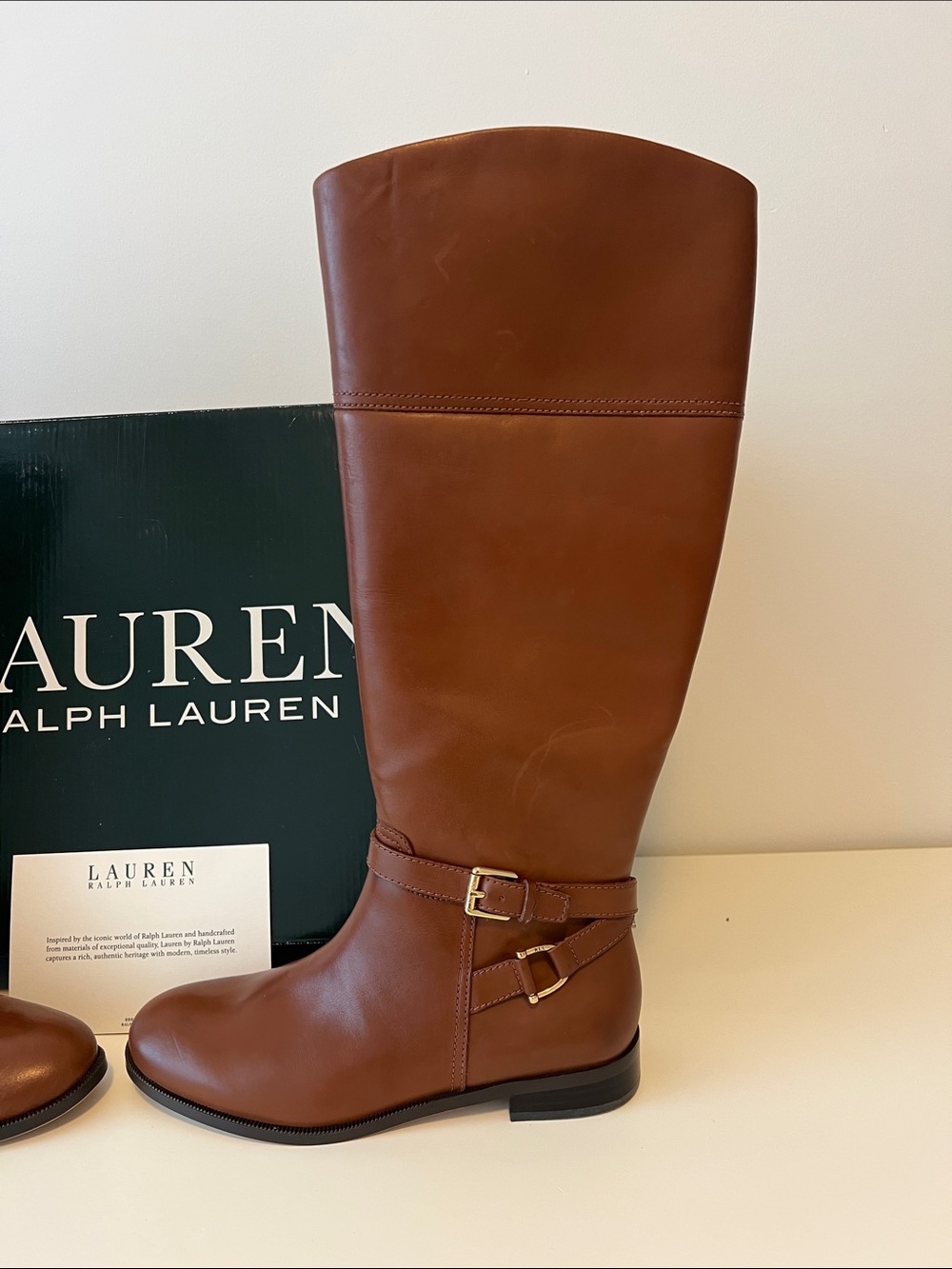 Lauren Ralph Lauren Brown Tall Leather Riding Boots - Picture 3 of 10